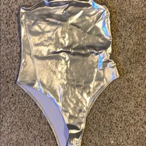 Strapless Silver Bodysuit